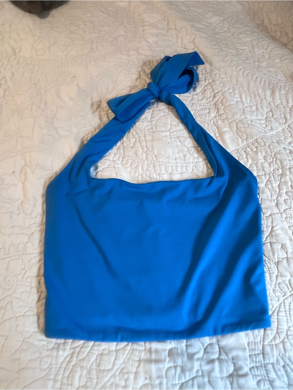 Garage Teal Halter Tie Crop Top